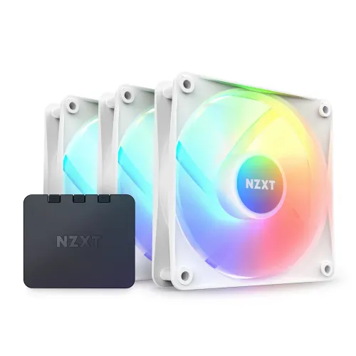 Kit De 3 Ventiladores Nzxt F120 De 120Mm, Rgb, Color Blanco. - RF-C12TF-W1