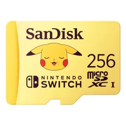 Memoria MicroSDXC SanDisk - 256GB - V30 - Para Nintendo Switch - Edición Pokémon Pikachu - SDSQXAO-256G-GN6ZK