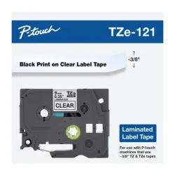 Cinta Laminada Brother Estándar Texto Negro sobre Transparente 9mm x 8m - TZE121G Cinta Laminada Brother Estándar Texto Negro sobre Transparente 9mm x 8m - TZE121G